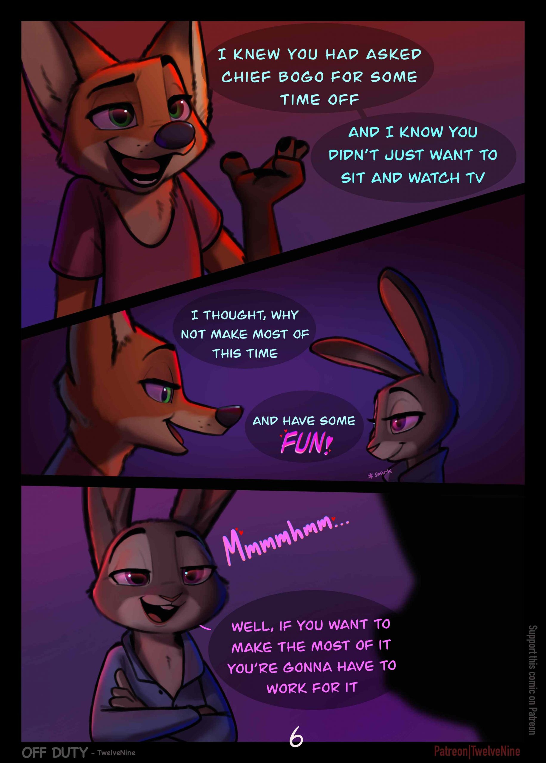 Off Duty by 12-9 - page 7 of 21 - Furry Comics, Parody: Zootopia, Straight