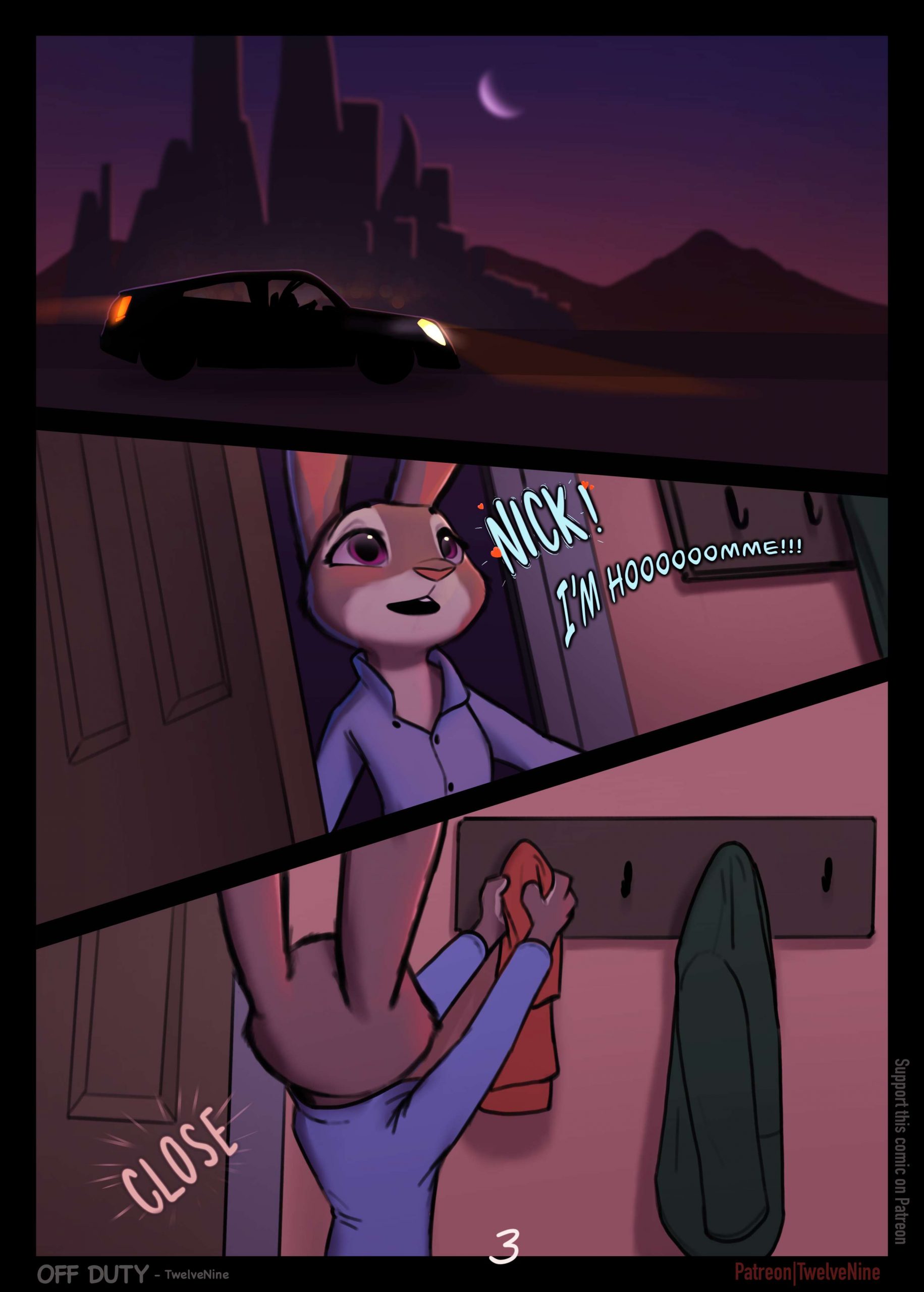 Off Duty by 12-9 - page 4 of 21 - Furry Comics, Parody: Zootopia, Straight