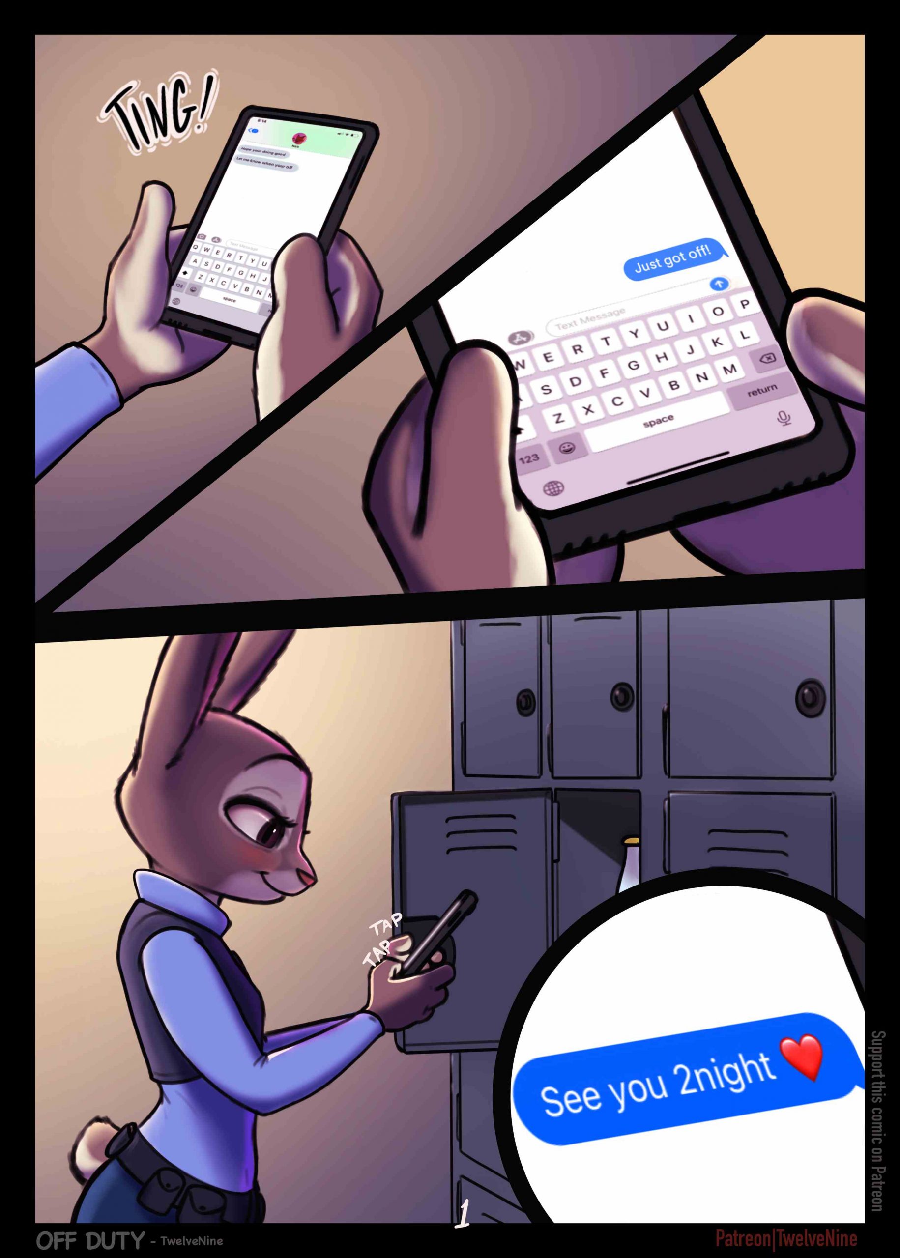 Off Duty by 12-9 - page 2 of 21 - Furry Comics, Parody: Zootopia, Straight