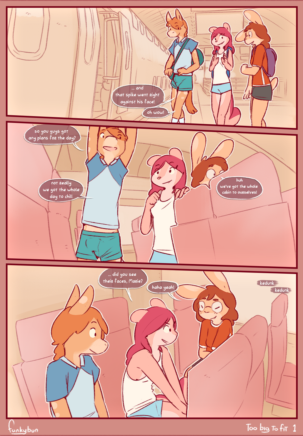 Too Big To Fit by funkybun - page 1 of 11 - Furry Comics, Straight